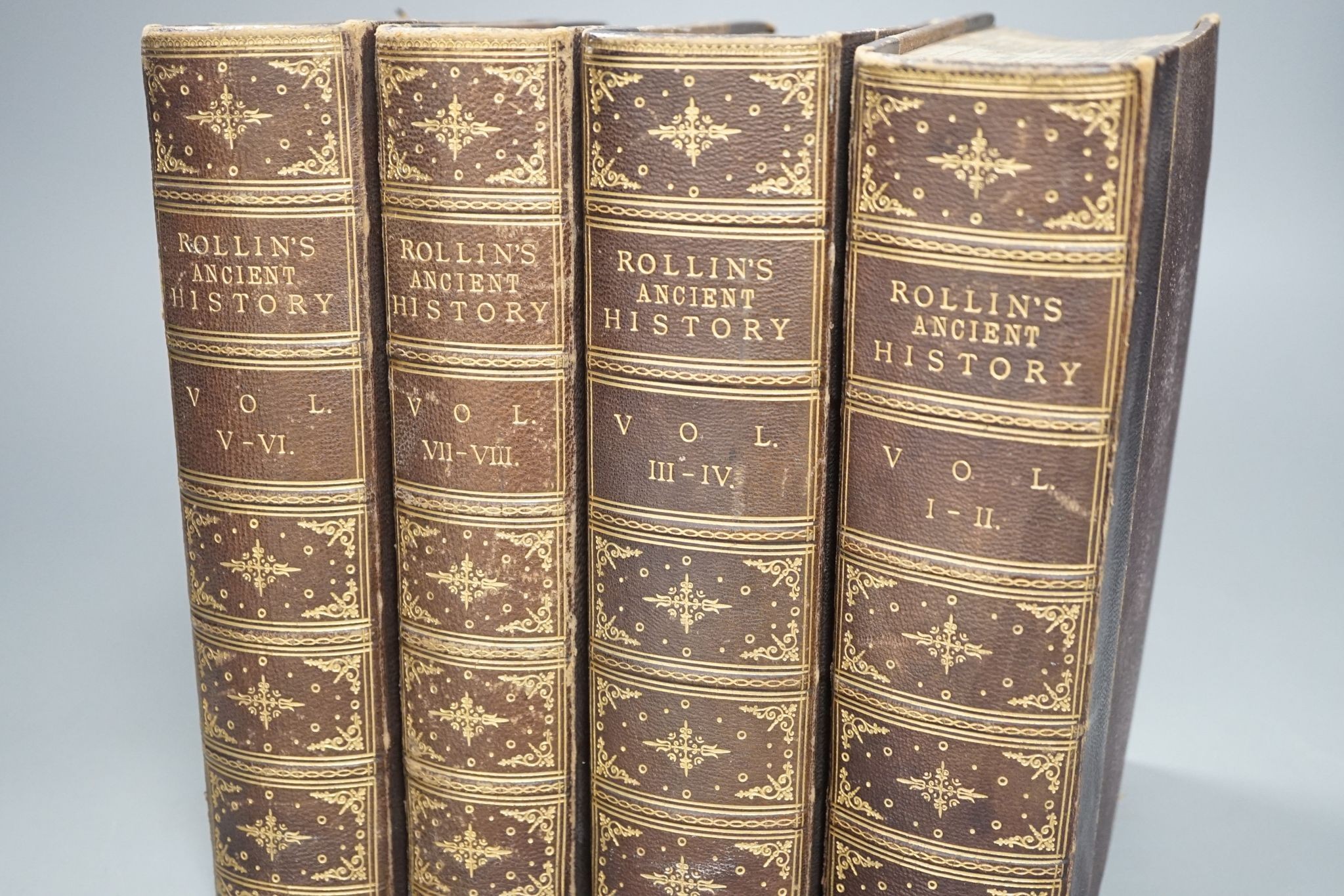 Rollin, Charles - The Ancient History of the Egyptians, Carthaginians, Assyrians, Babylonians (etc), 15th edition revised and corrected ... 8 vols (in 4). maps, (some folded); later 19th century.
